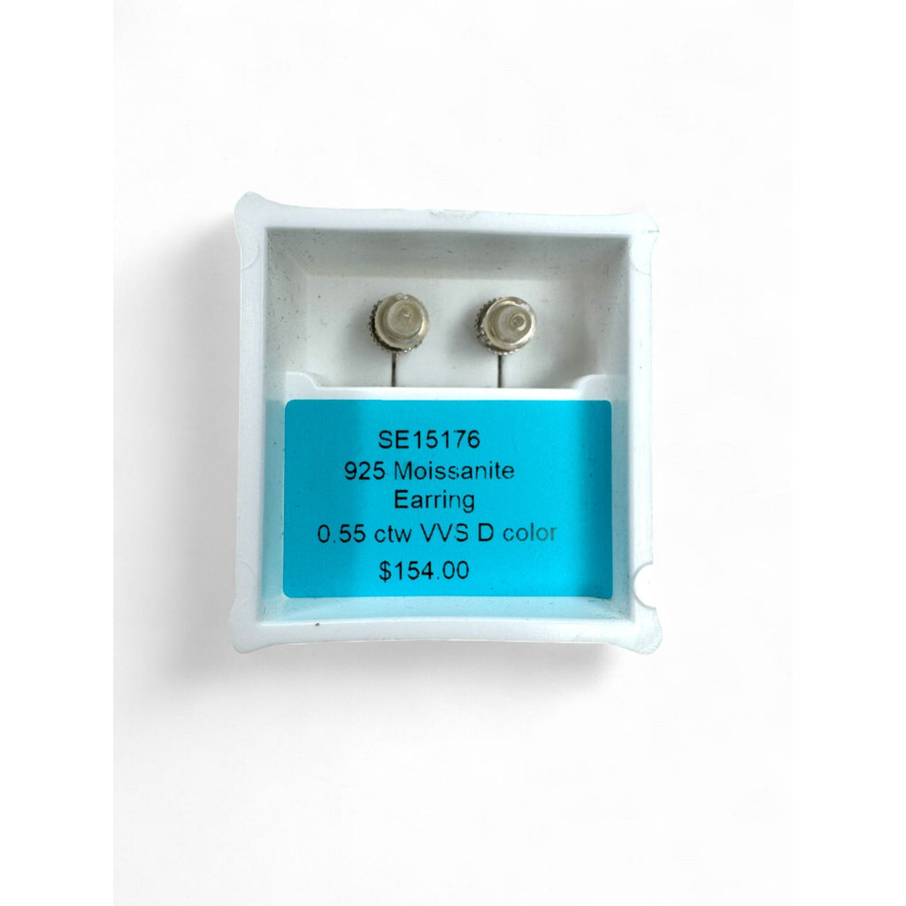 Moissanite Stud Earrings 0.55 CTW 925 Sterling Silver Screw Back