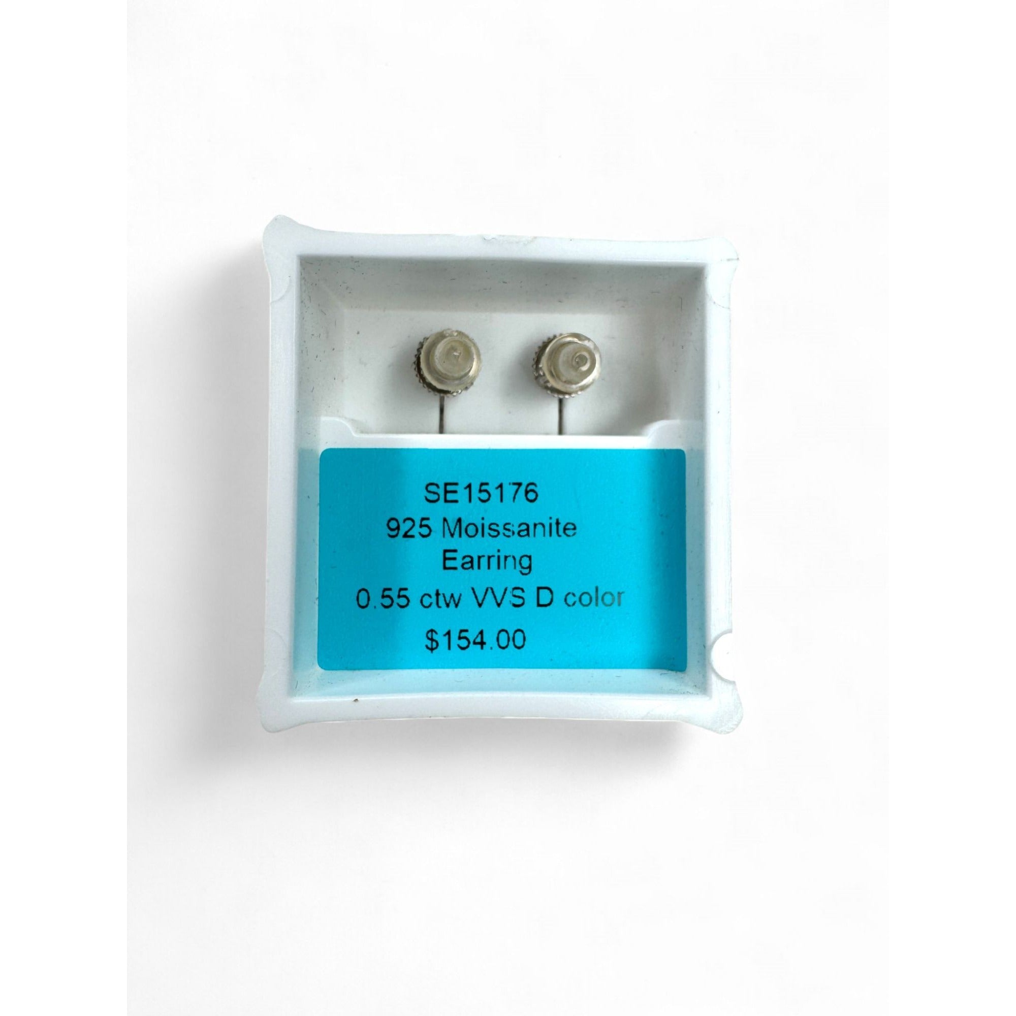 Moissanite Stud Earrings 0.55 CTW 925 Sterling Silver Screw Back
