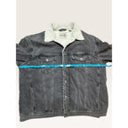 Levi's Mens Large SilverTab Faded Black Denim Sherpa Lined Trucker Jacket 90s
