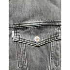 Levi's Mens Large SilverTab Faded Black Denim Sherpa Lined Trucker Jacket 90s