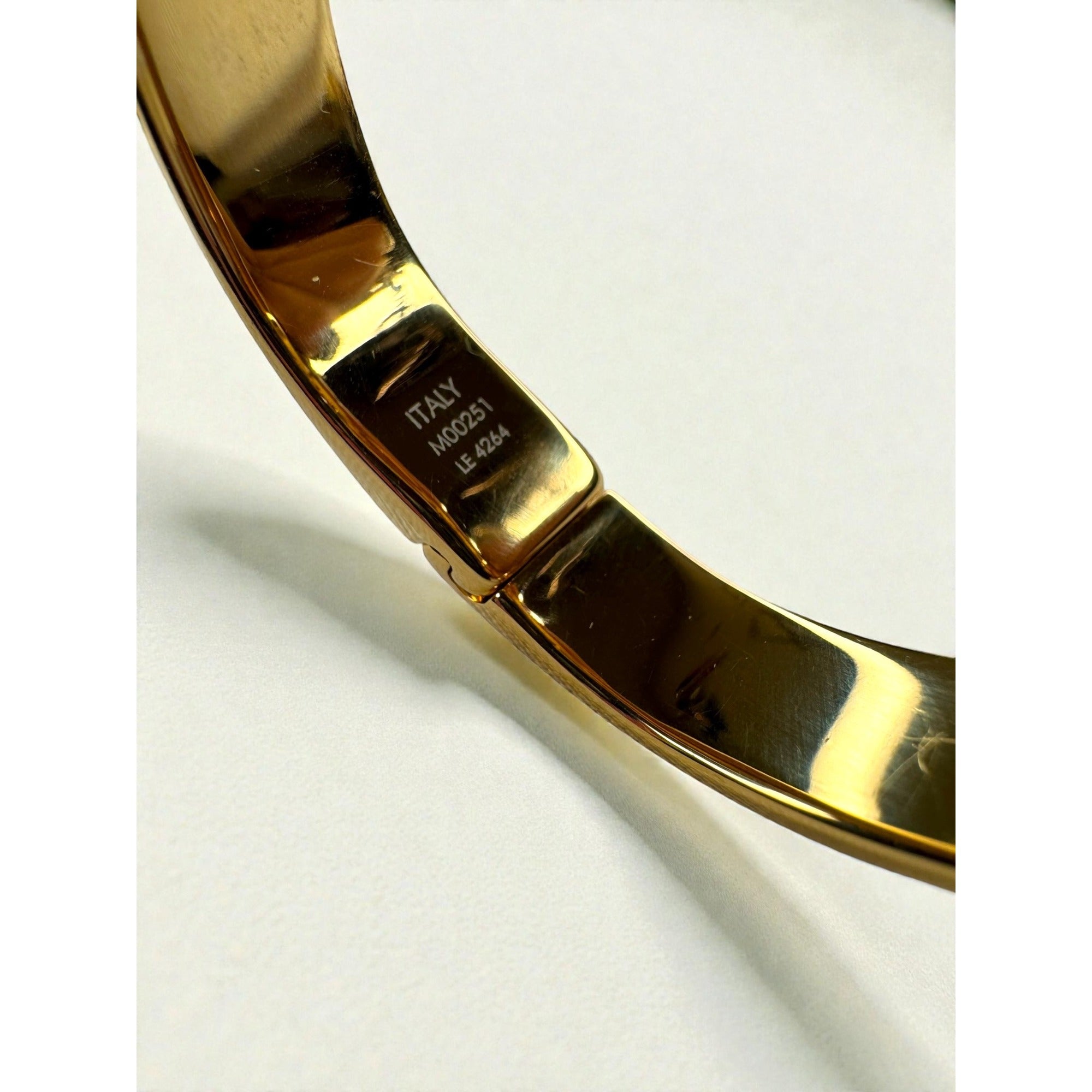 Louis Vuitton Nanogram Monogram Bangle Bracelet M00251 LE4264 Gold Tone