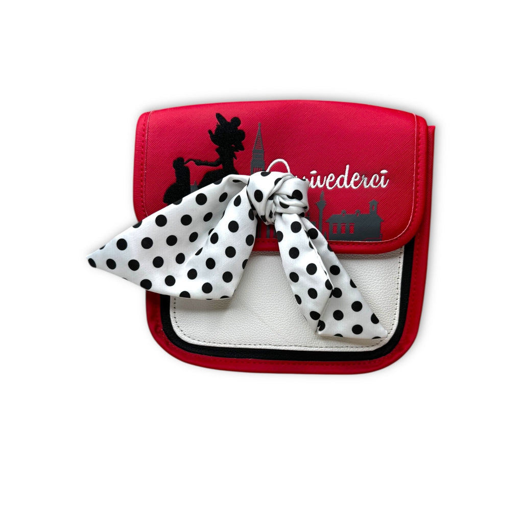 Disney Arrivederci Minnie Crossbody Bag Red Black White Polka Dot