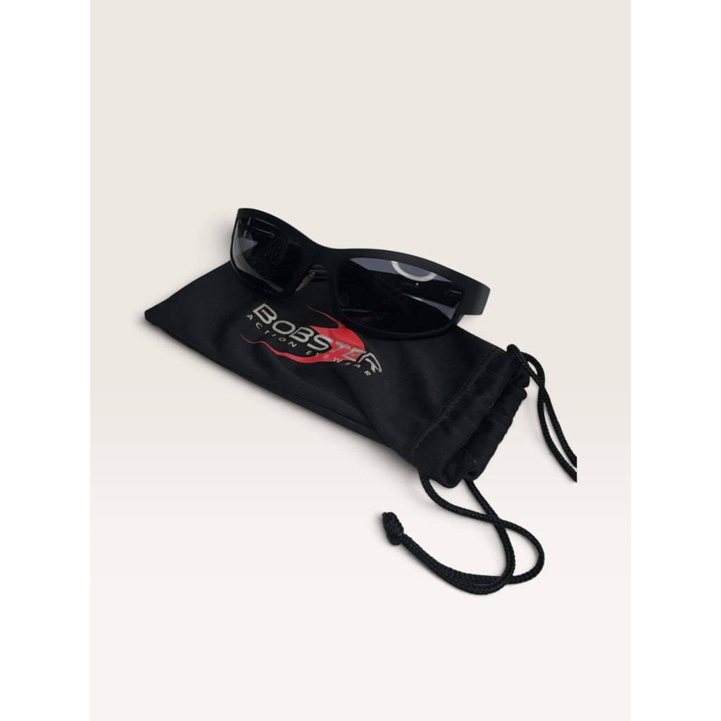 Bobster Action Eyewear BVE203 Black Sport Wrap Motorcycle Sunglasses Pouch 40mm
