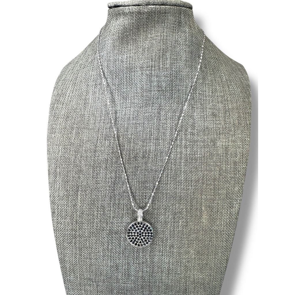 Reyhan Hakki Sterling Silver Black Sapphire Pendant Necklace 16"