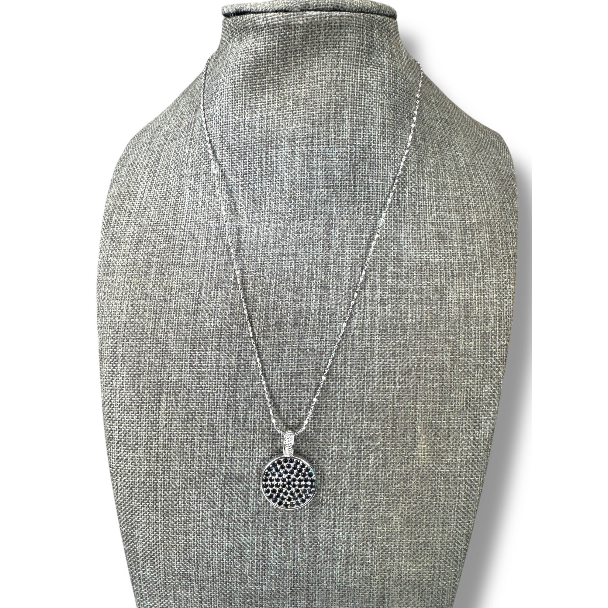 Reyhan Hakki Sterling Silver Black Sapphire Pendant Necklace 16"