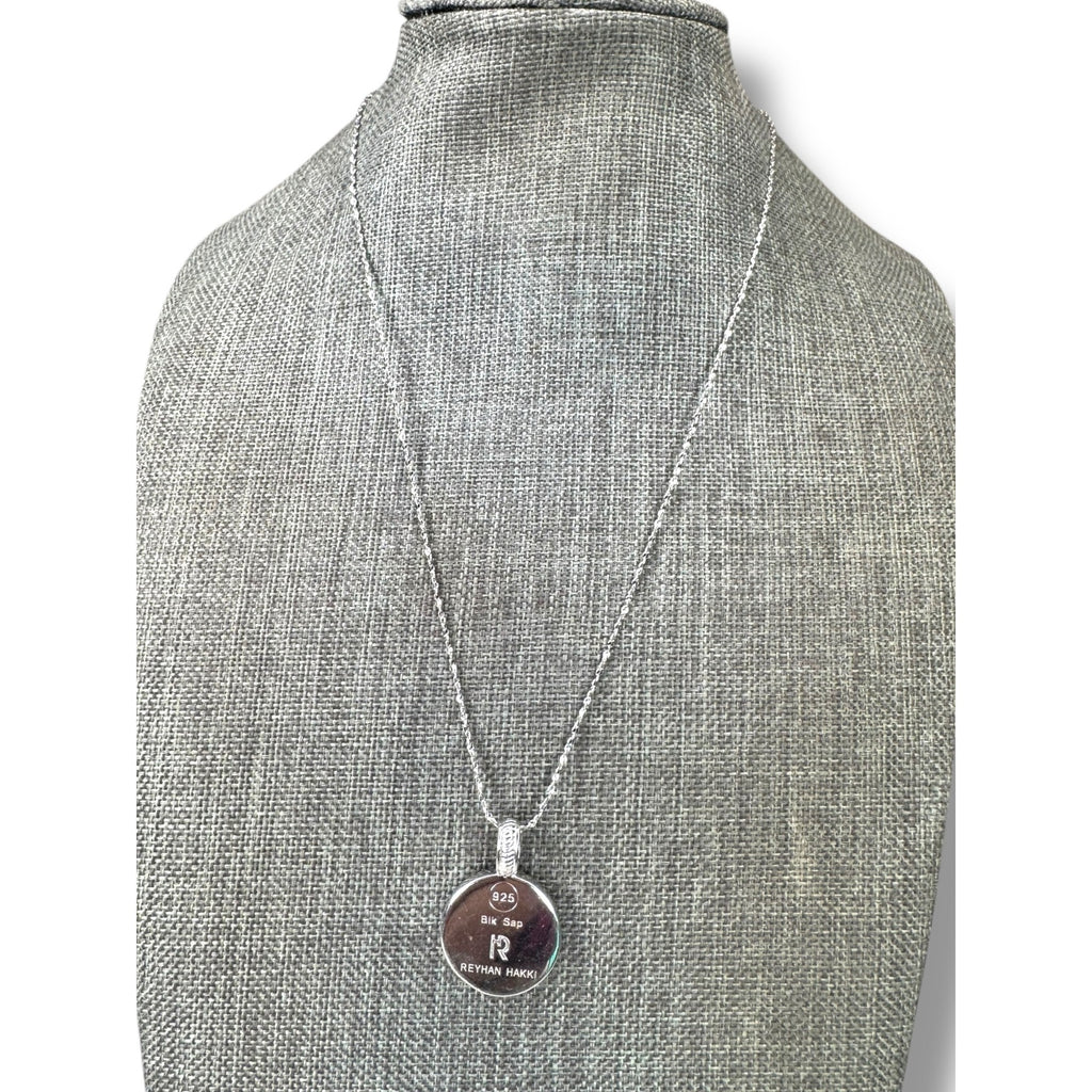 Reyhan Hakki Sterling Silver Black Sapphire Pendant Necklace 16"