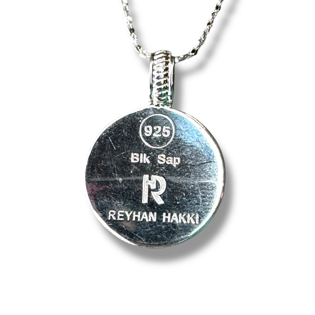 Reyhan Hakki Sterling Silver Black Sapphire Pendant Necklace 16"