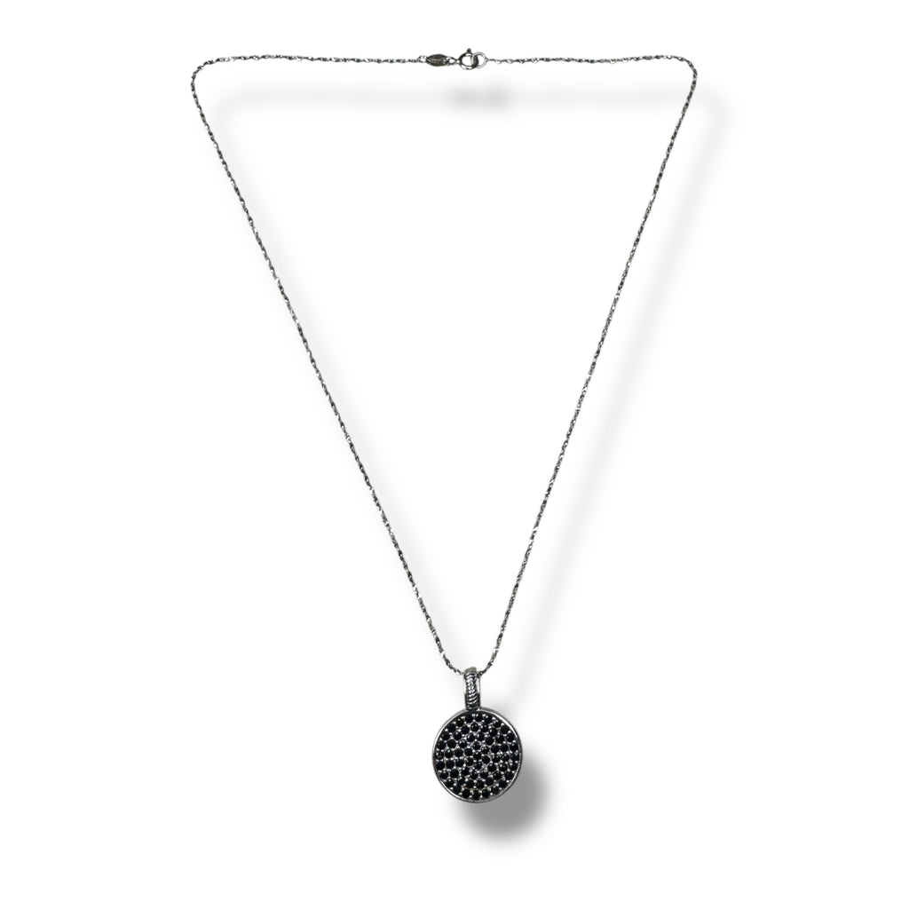 Reyhan Hakki Sterling Silver Black Sapphire Pendant Necklace 16"
