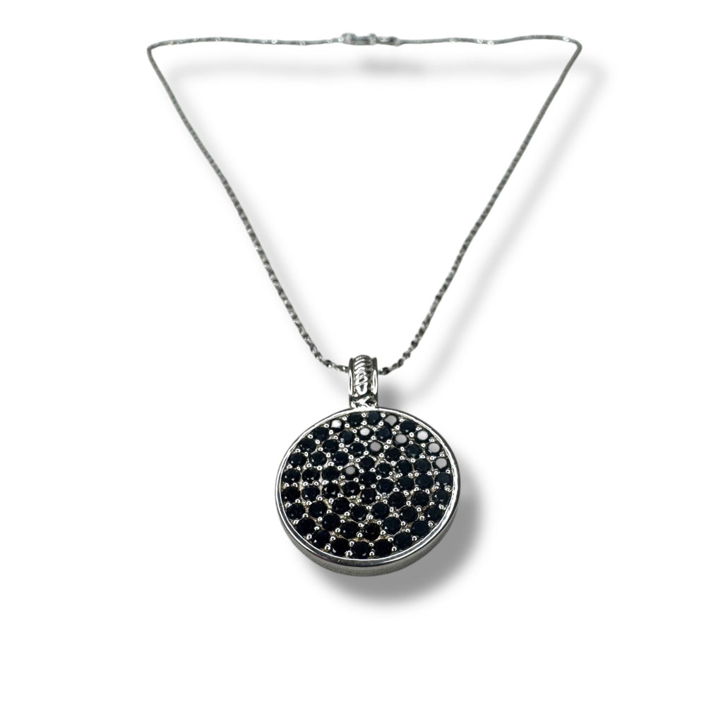 Reyhan Hakki Sterling Silver Black Sapphire Pendant Necklace 16"