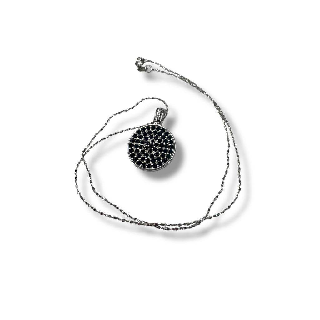 Reyhan Hakki Sterling Silver Black Sapphire Pendant Necklace 16"