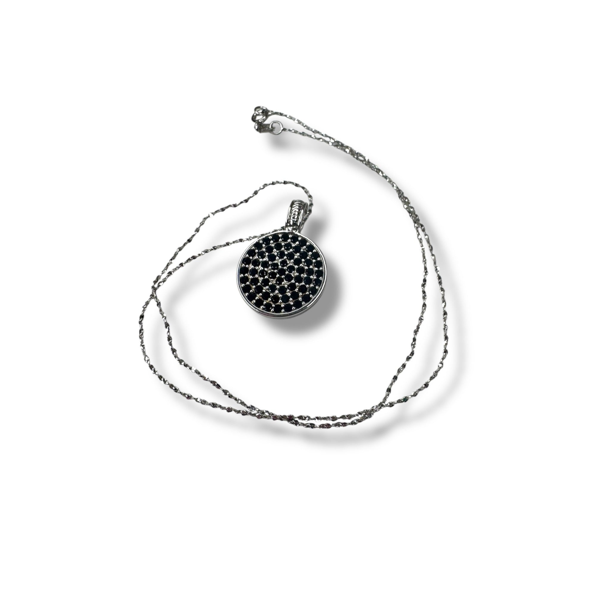 Reyhan Hakki Sterling Silver Black Sapphire Pendant Necklace 16"