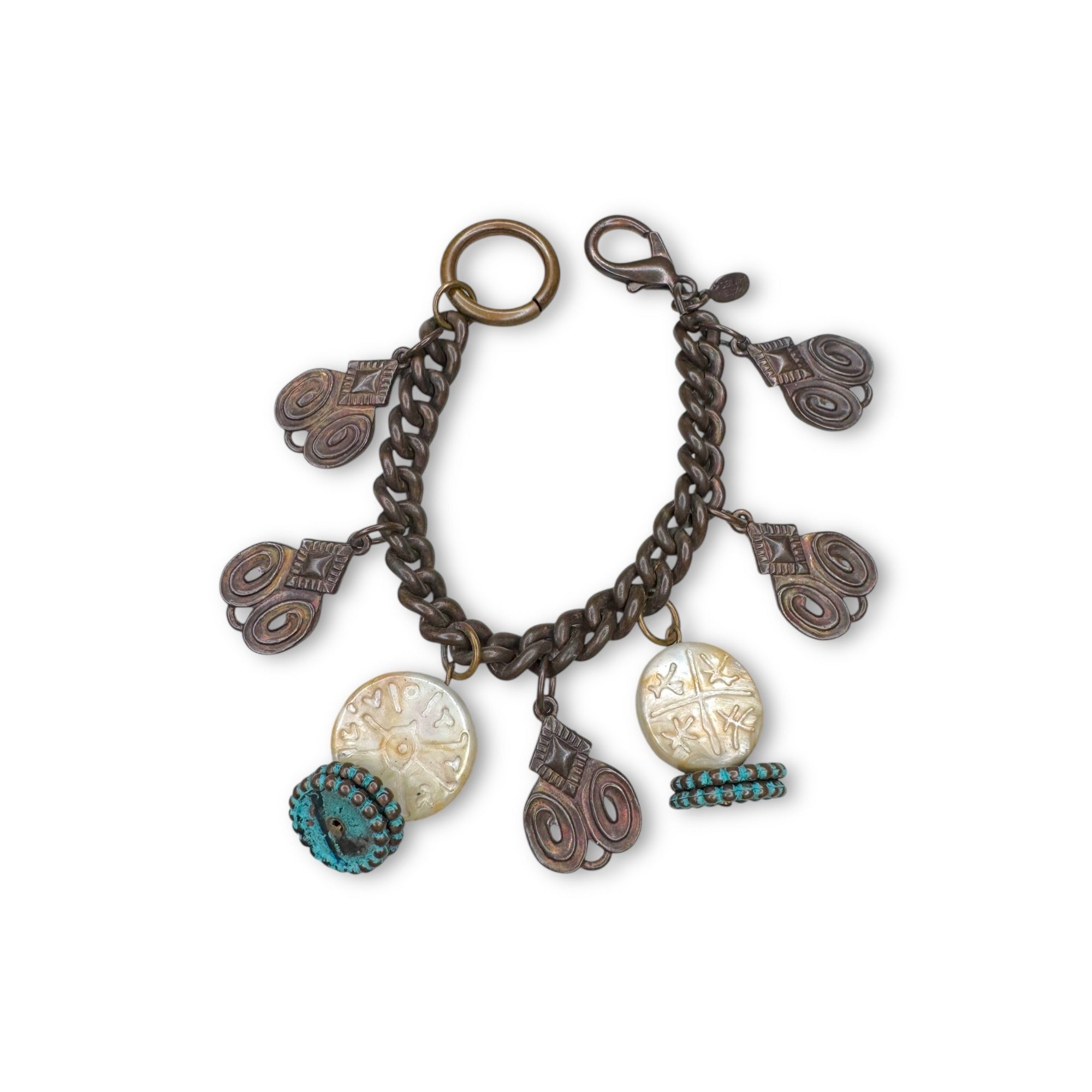 Kate Hines Chunky 80s Copper Charm Bracelet