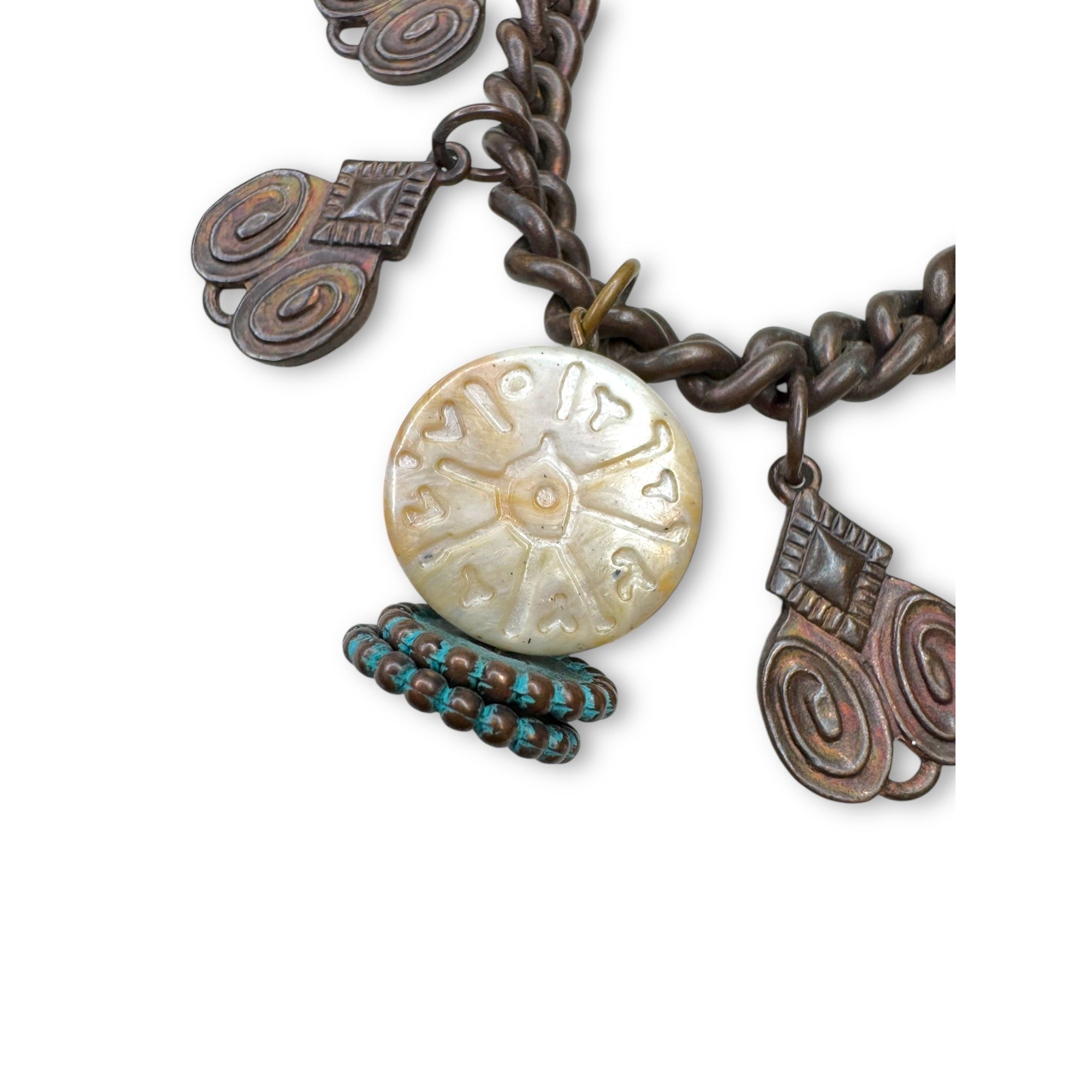 Kate Hines Chunky 80s Copper Charm Bracelet