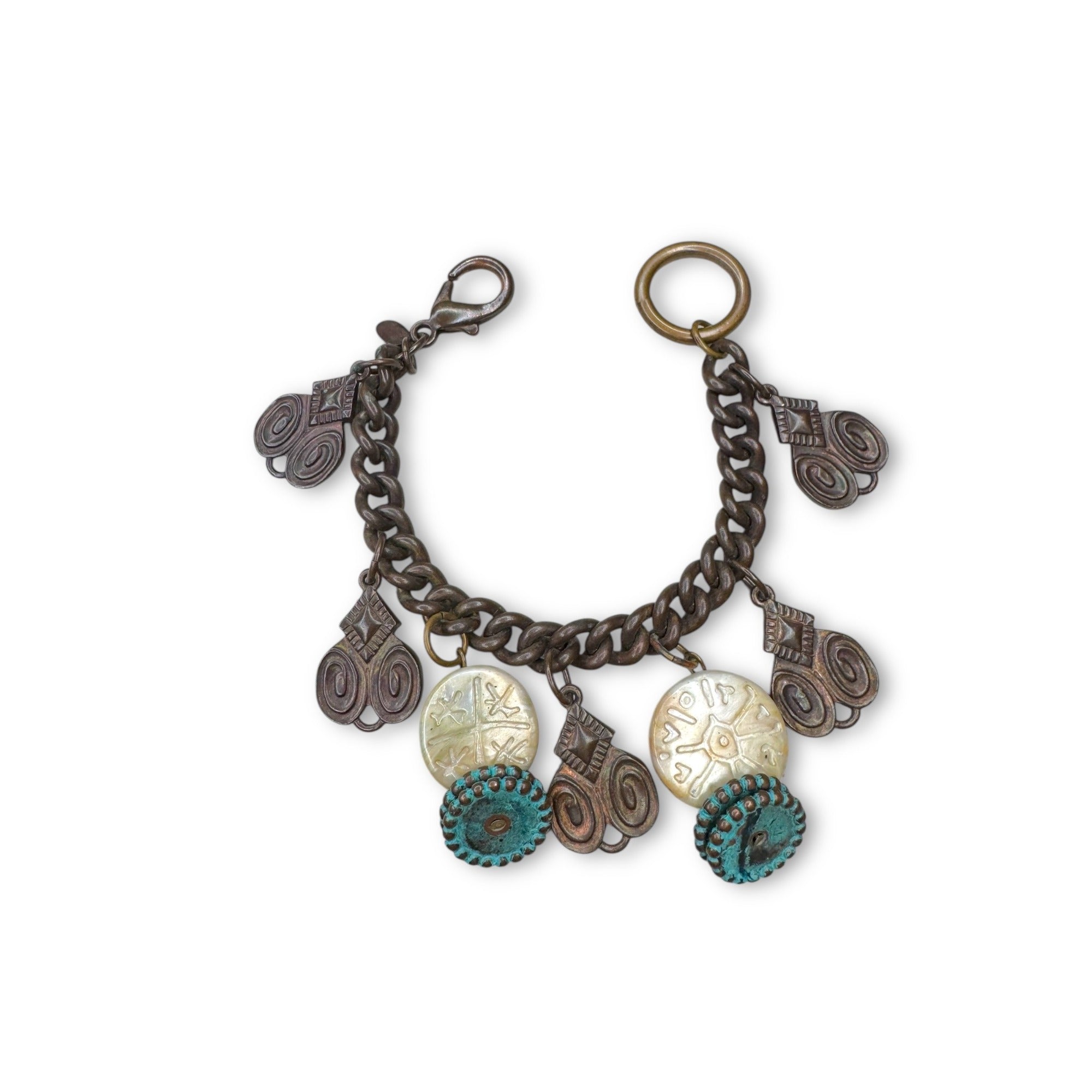 Kate Hines Chunky 80s Copper Charm Bracelet