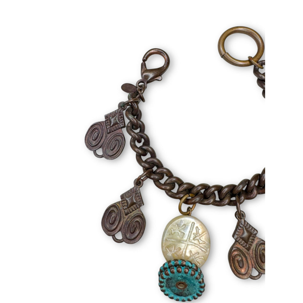 Kate Hines Chunky 80s Copper Charm Bracelet