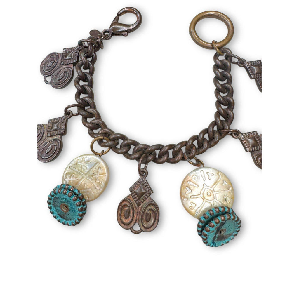 Kate Hines Chunky 80s Copper Charm Bracelet