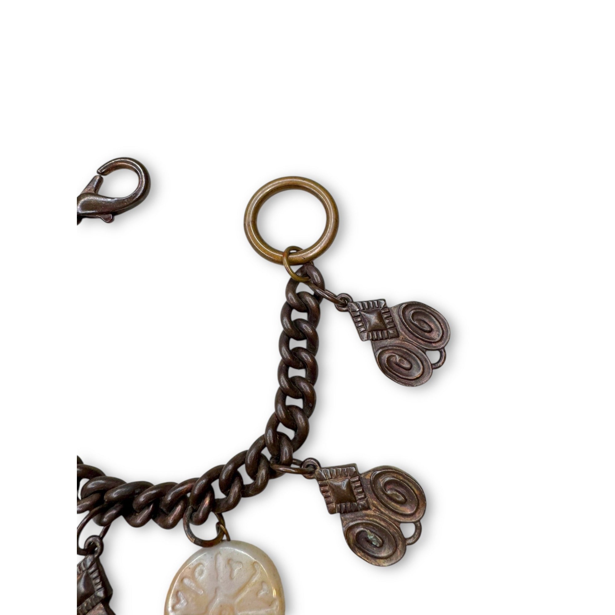 Kate Hines Chunky 80s Copper Charm Bracelet