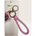 Natasha Rhinestone Teddy Bear Bag Charm Keychain New With Tags Pink Gold