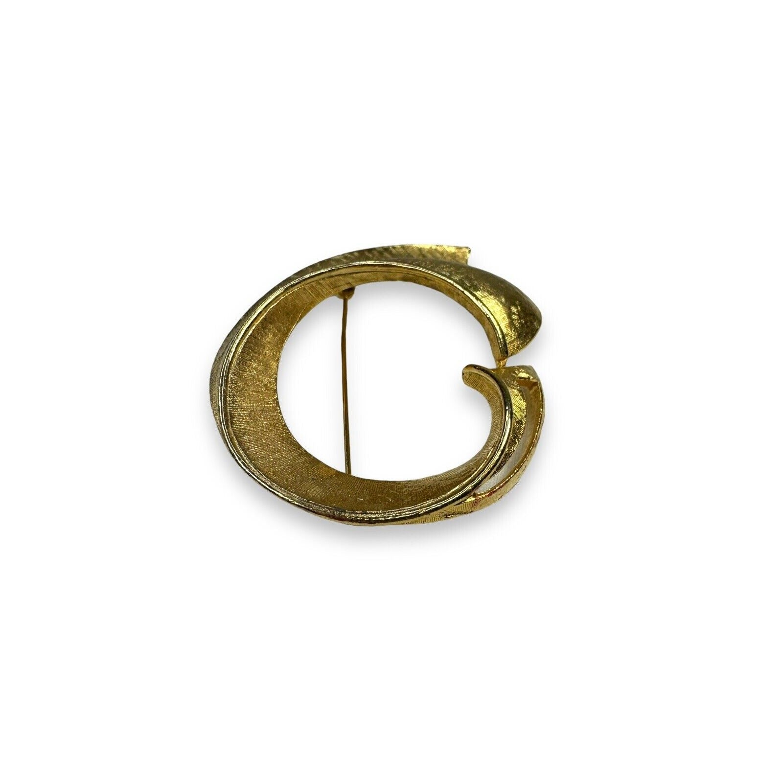 Vintage Mode Art Arthur Pepper Gold Tone Abstract Brooch 2 3/4" x 2" Mid Century