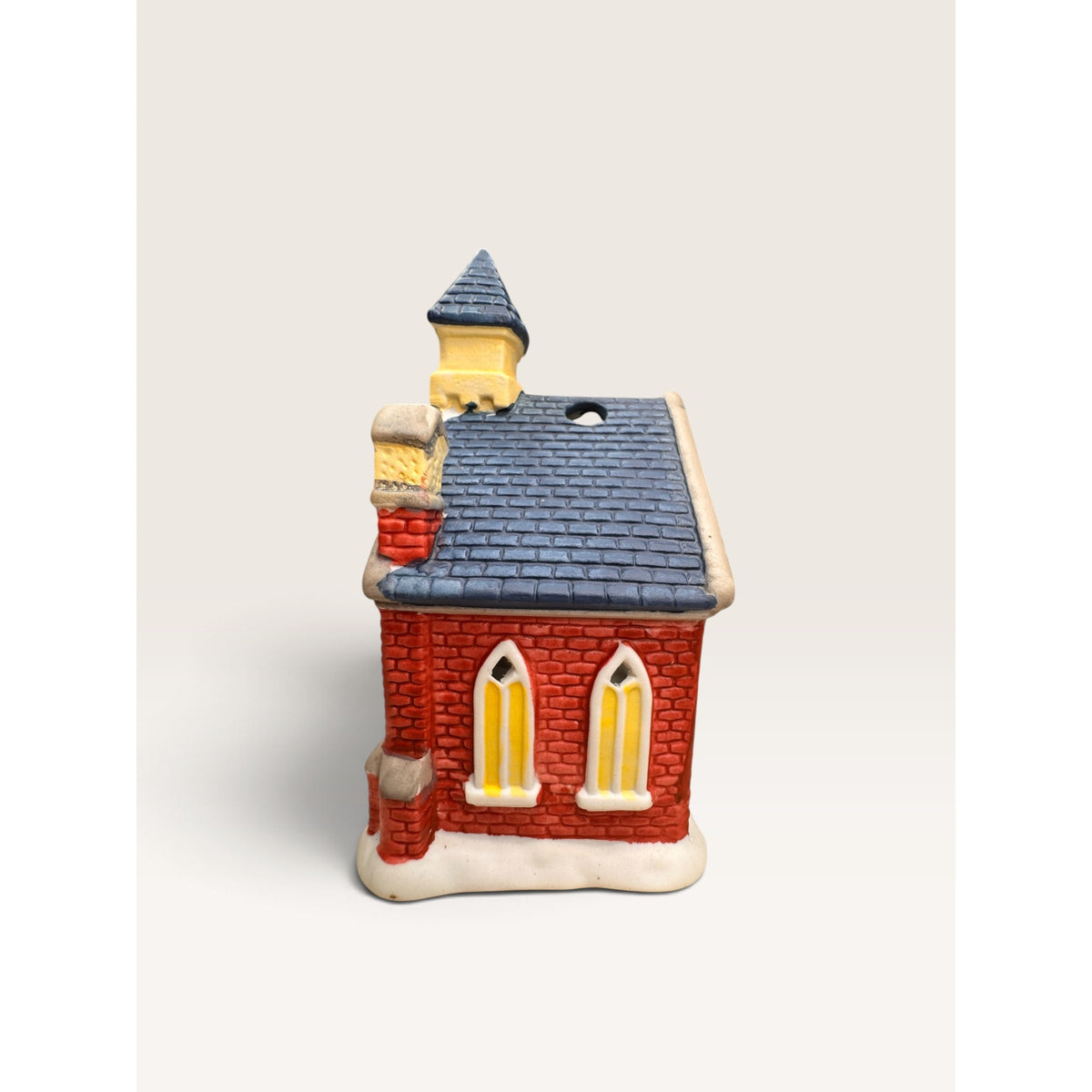 Giftco Ceramic Brick Church Votive Tealight Candle Holder Christmas Village Vintage