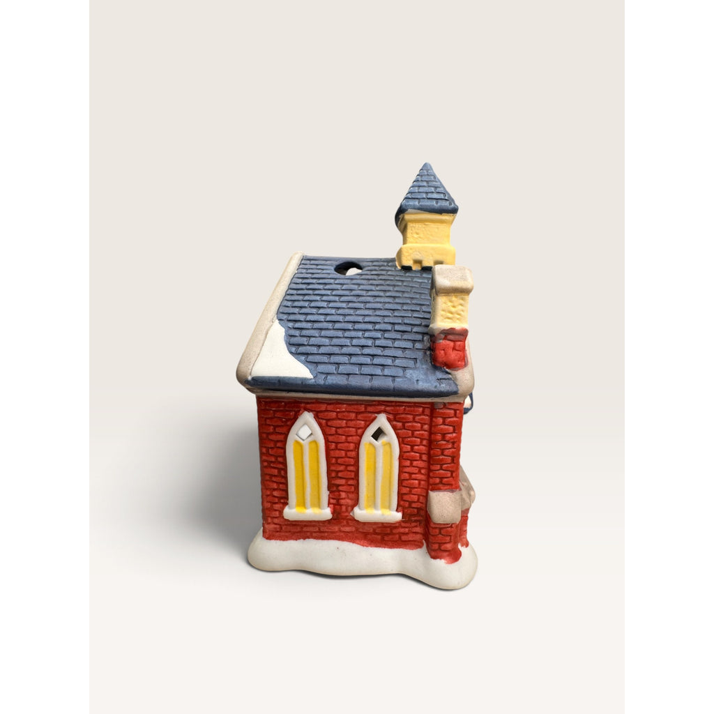 Giftco Ceramic Brick Church Votive Tealight Candle Holder Christmas Village Vintage