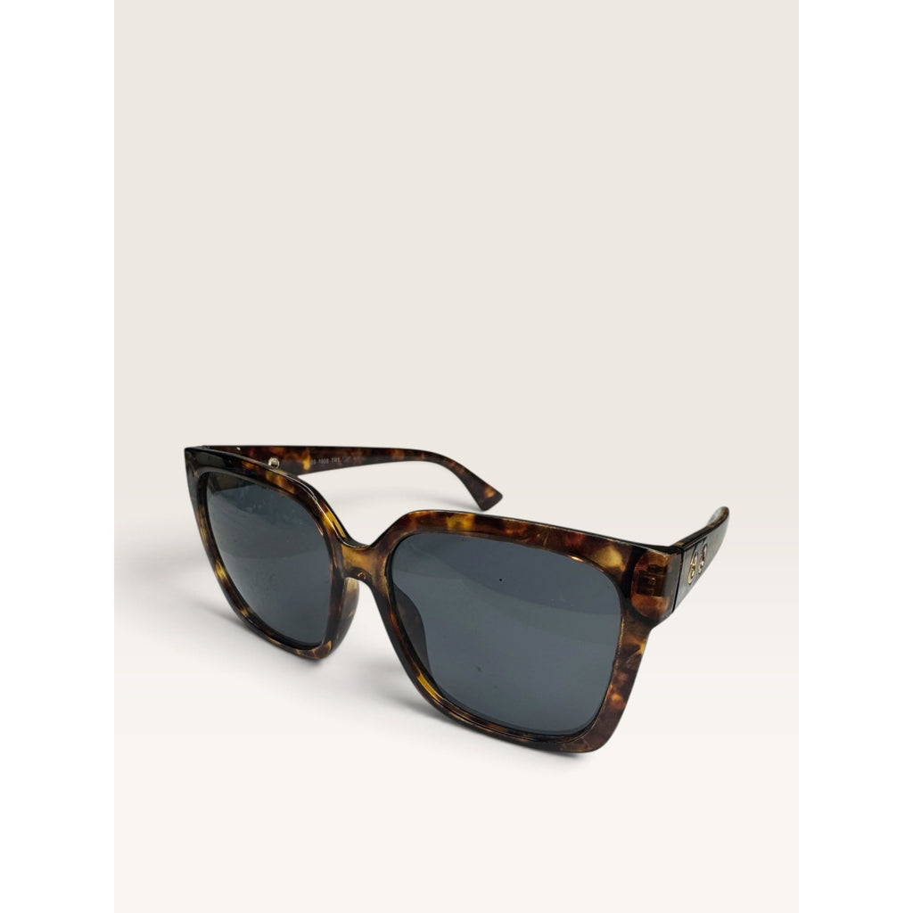 Faux Tortoise Shell Oversized Square Butterfly Sunglasses 58mm Lens Scuffs