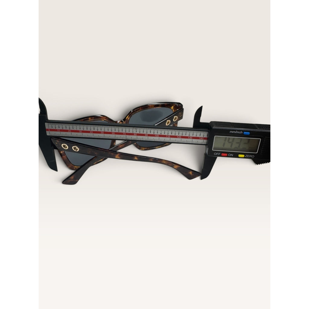 Faux Tortoise Shell Oversized Square Butterfly Sunglasses 58mm Lens Scuffs