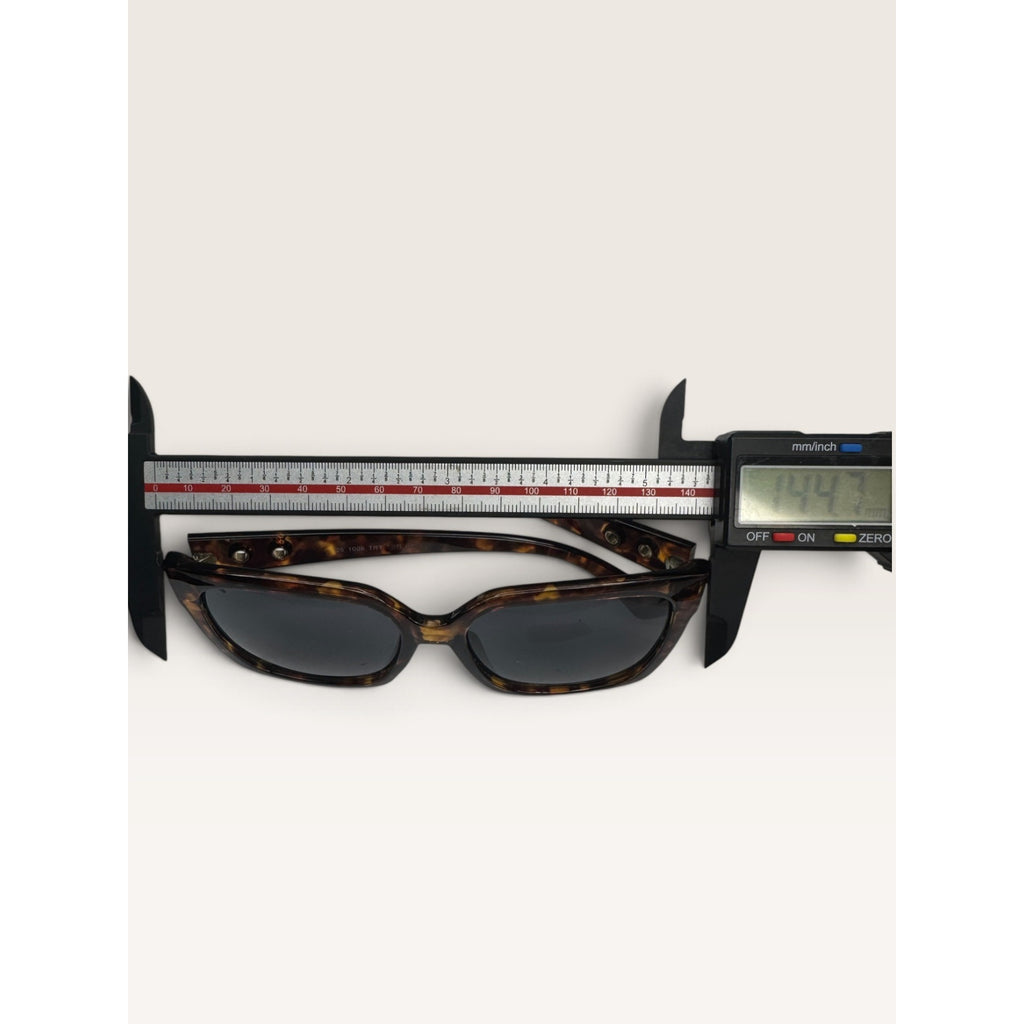 Faux Tortoise Shell Oversized Square Butterfly Sunglasses 58mm Lens Scuffs