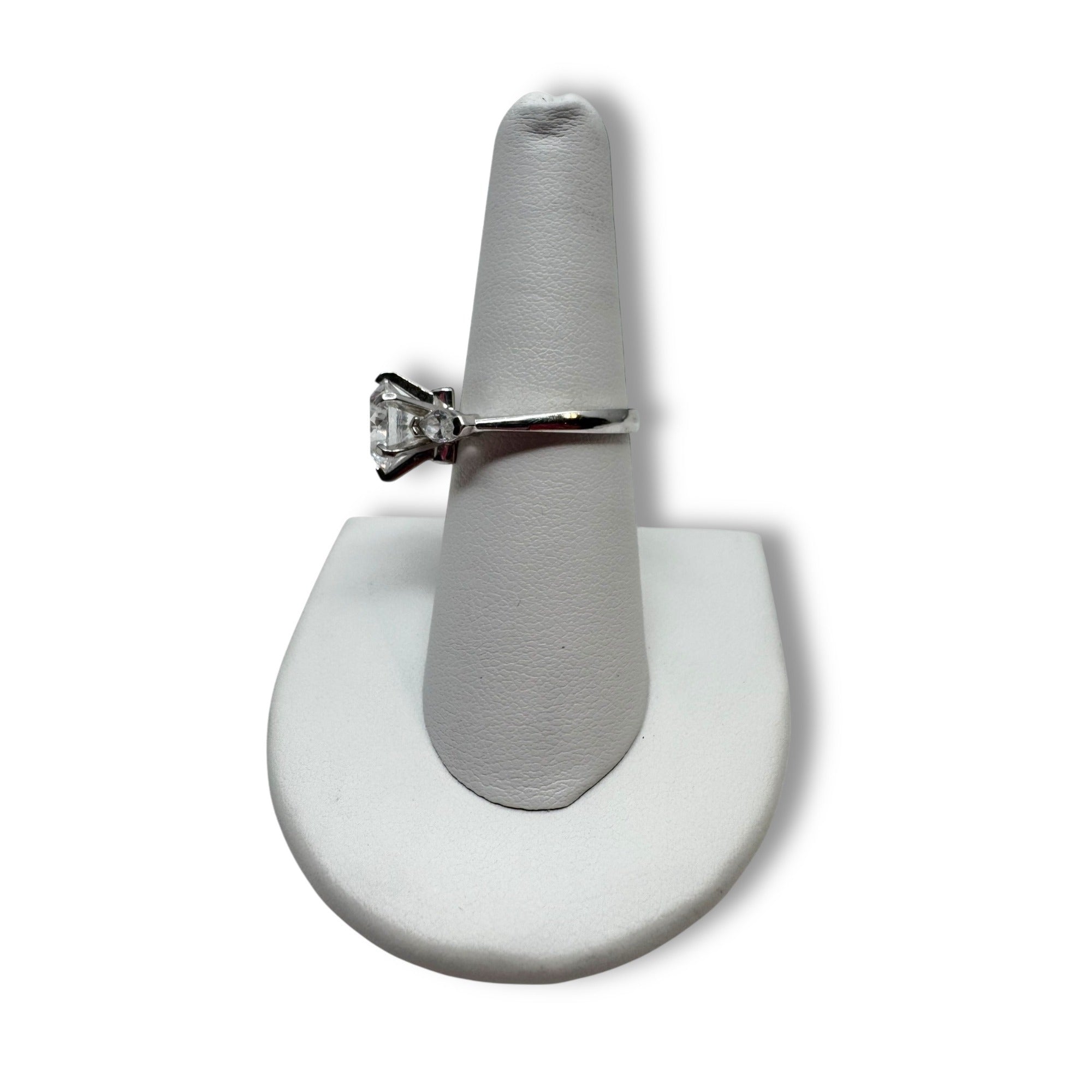 PAJ Sterling Silver Engagement Ring Cz Stone Size 7.5 4.51g Weight