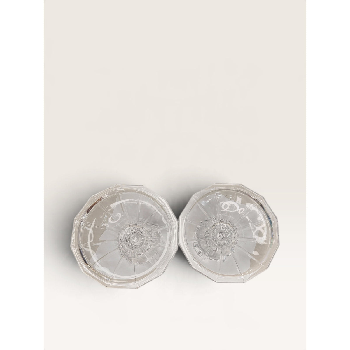 Vintage 1990s Clear Pressed Glass Pillar Candle Holders Pair 4.25 Inch