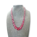 Japan Pink Faceted Crystal Graduated Beaded Necklace 16.5" Mid Century Vintage