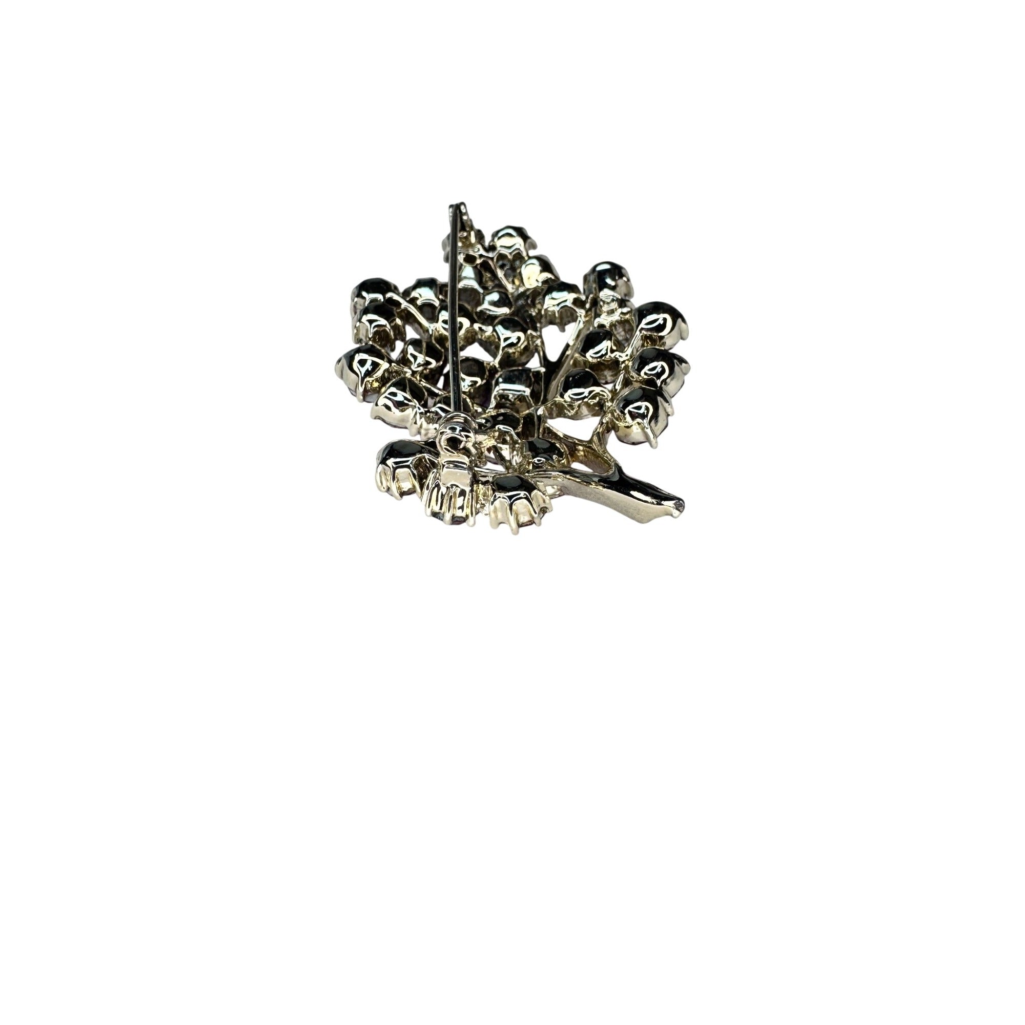 Coro Pegasus Red AB Aurora Borealis Crystal Floral Spray Brooch 1950s Vintage