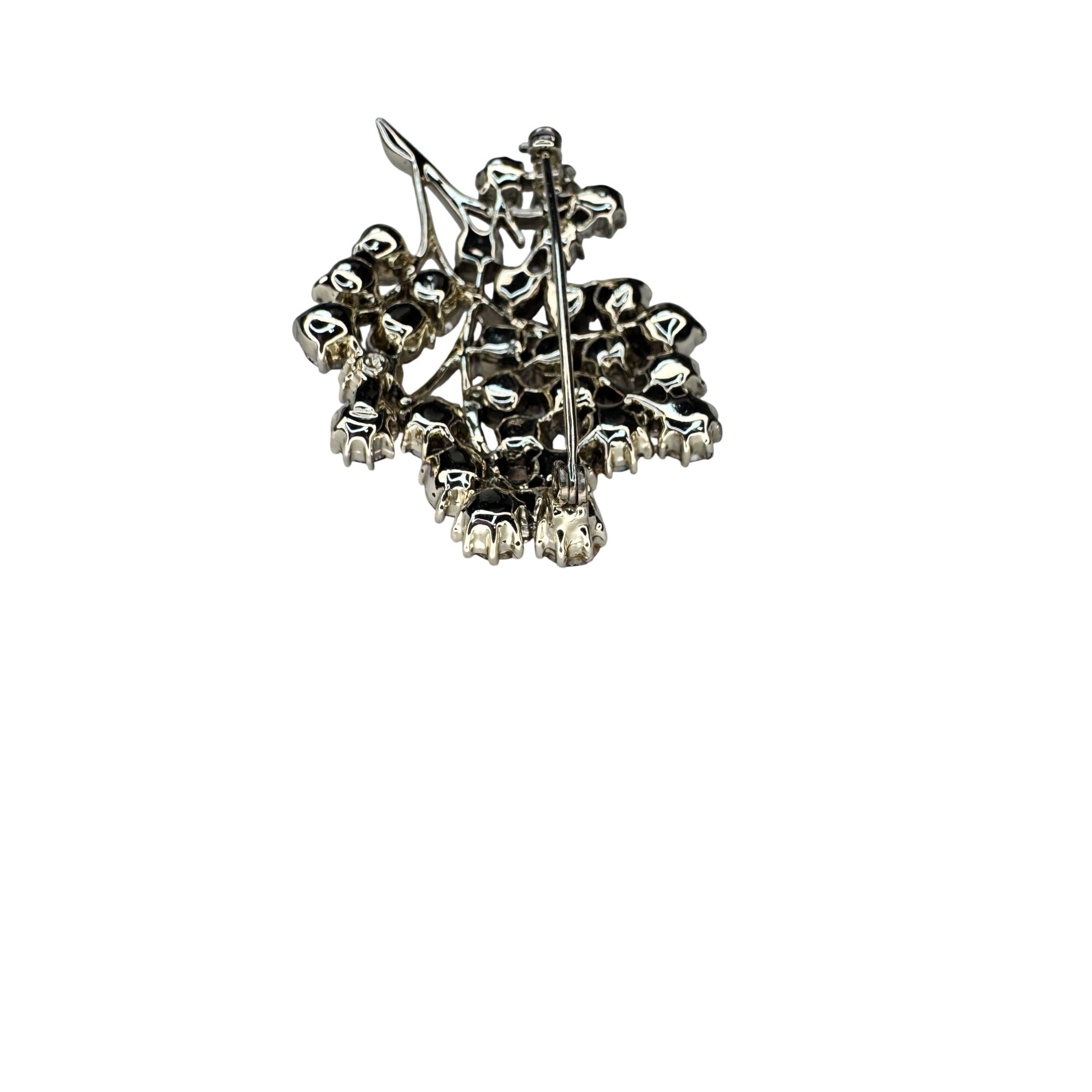 Coro Pegasus Red AB Aurora Borealis Crystal Floral Spray Brooch 1950s Vintage