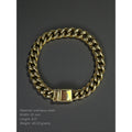Esquire Gold Tone Stainless Steel Cuban Link Bracelet Mens 2000s