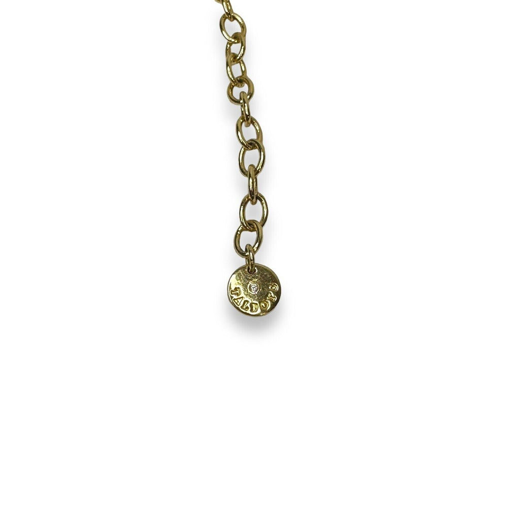 Vintage Talbots Black Acrylic Bead Bib Necklace Gold Tone Chain 18.5–21.5"