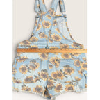 No Boundaries Sunflower Denim Shortalls Juniors M 7-9 Distressed Overalls NWT