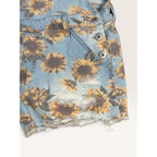 No Boundaries Sunflower Denim Shortalls Juniors M 7-9 Distressed Overalls NWT