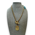 Oohlala Gold Tone Antiqued Basket Weave Gold Tone Toggle Necklace 16”