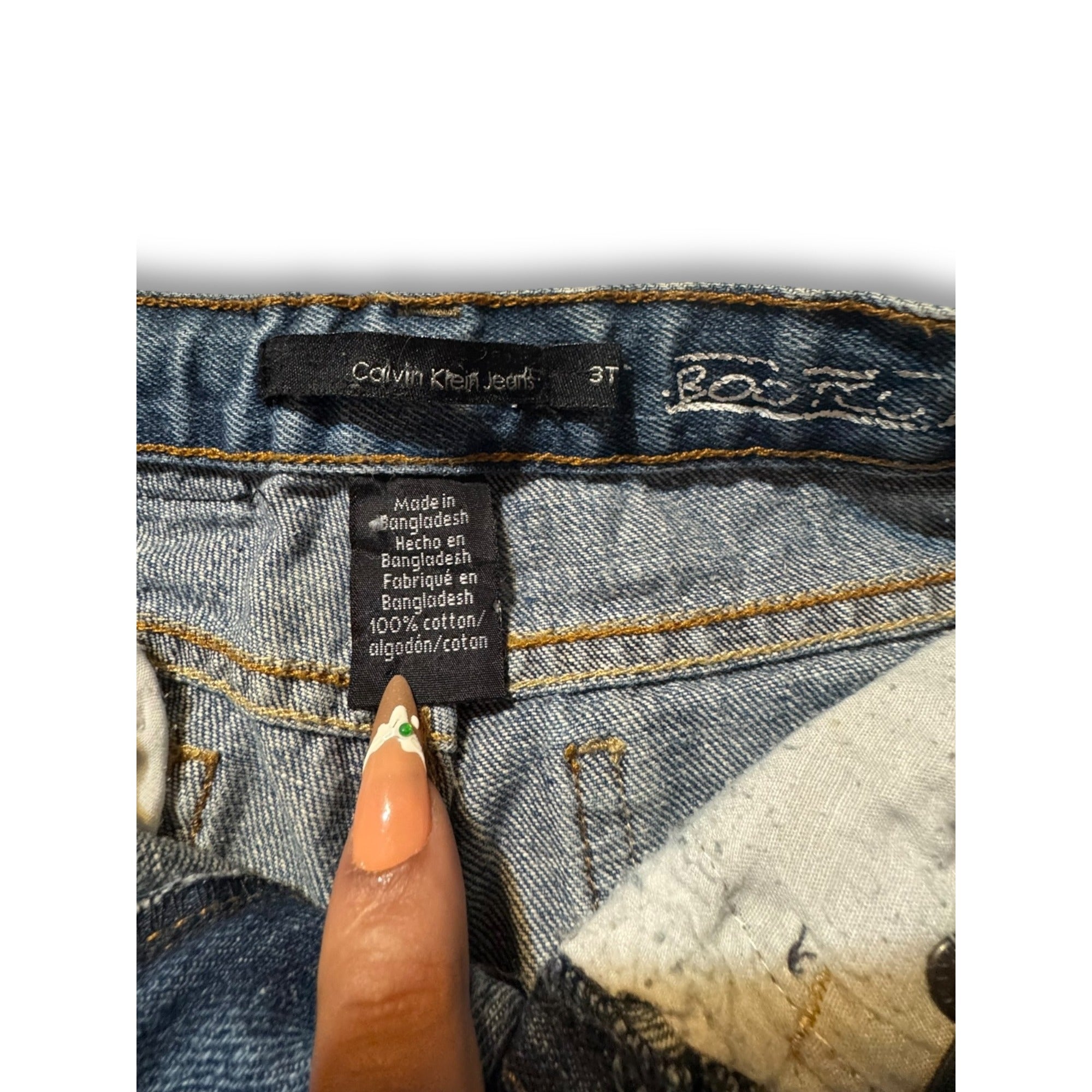 Calvin Klein Jeans 3T Distressed Straight Leg Denim Pants Boys Girls