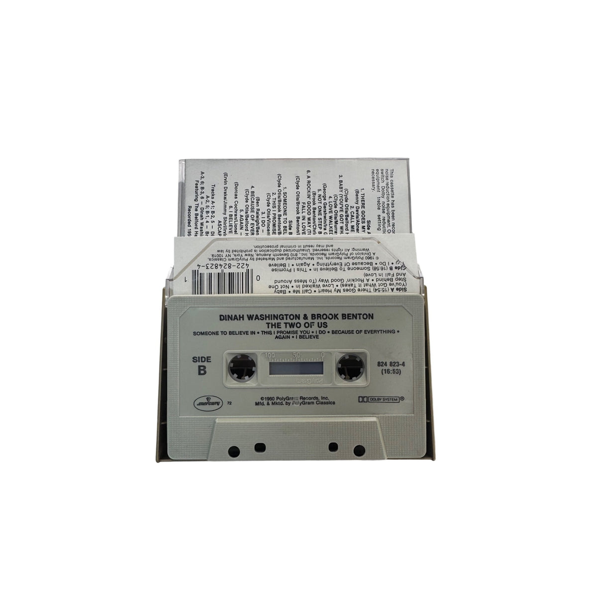 Dinah Washington Brook Benton The Two Of Us 1984 Cassette Album Mercury Jazz R&B
