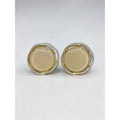 Lisner Clip On Earrings Tan Moonglow Lucite Gold Tone Round Vintage
