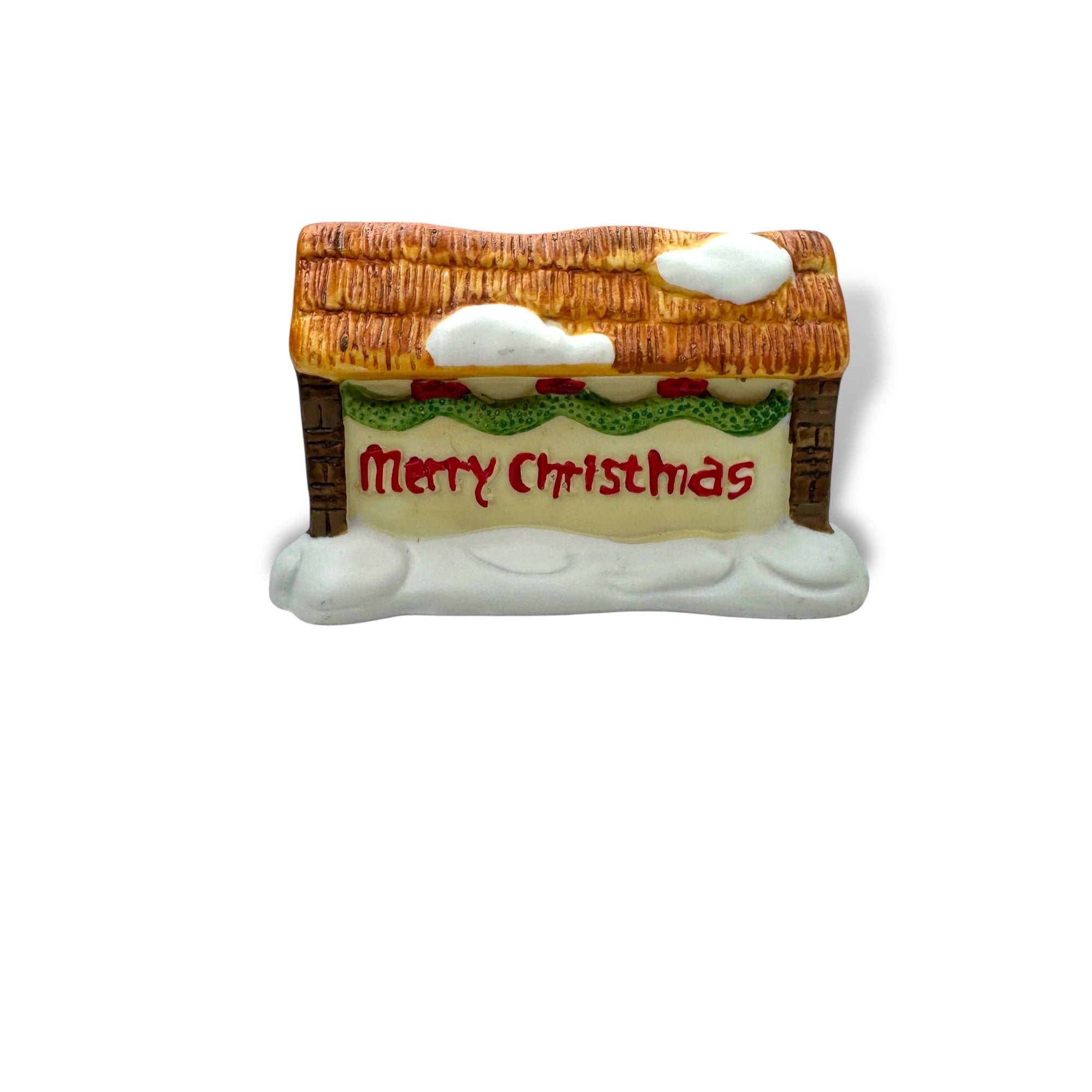 Lemax Dickensvale Collectibles Porcelain Signboard Merry Christmas Decor 1991