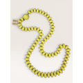 1960s Hong Kong Yellow Fluted Disc Bead Strand Necklace 28" Vintage