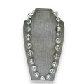 Vintage West Germany Clear Faceted Acrylic Station Necklace Silver Tone 26.75"