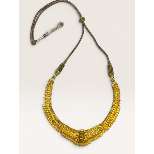 22K Gold Indian Choker Necklace KDM Adjustable Dori 21.73g Traditional Bridal