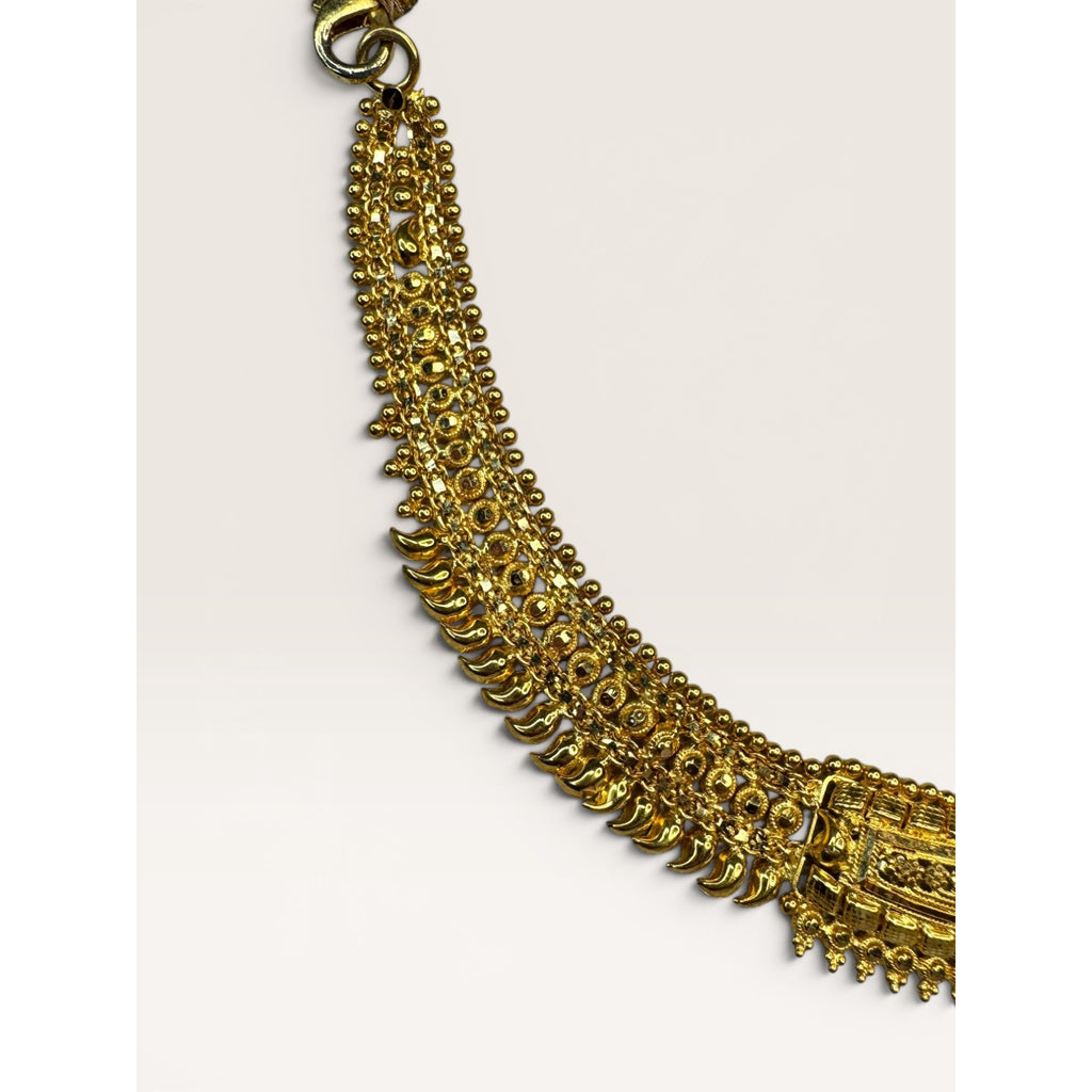 22K Gold Indian Choker Necklace KDM Adjustable Dori 21.73g Traditional Bridal