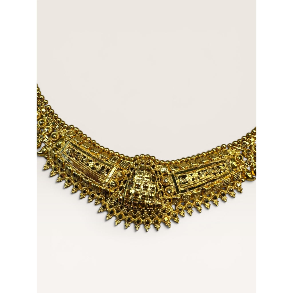 22K Gold Indian Choker Necklace KDM Adjustable Dori 21.73g Traditional Bridal