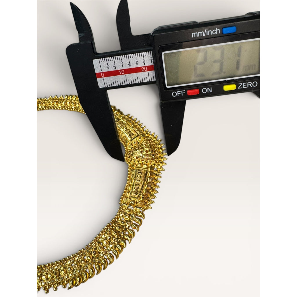 22K Gold Indian Choker Necklace KDM Adjustable Dori 21.73g Traditional Bridal
