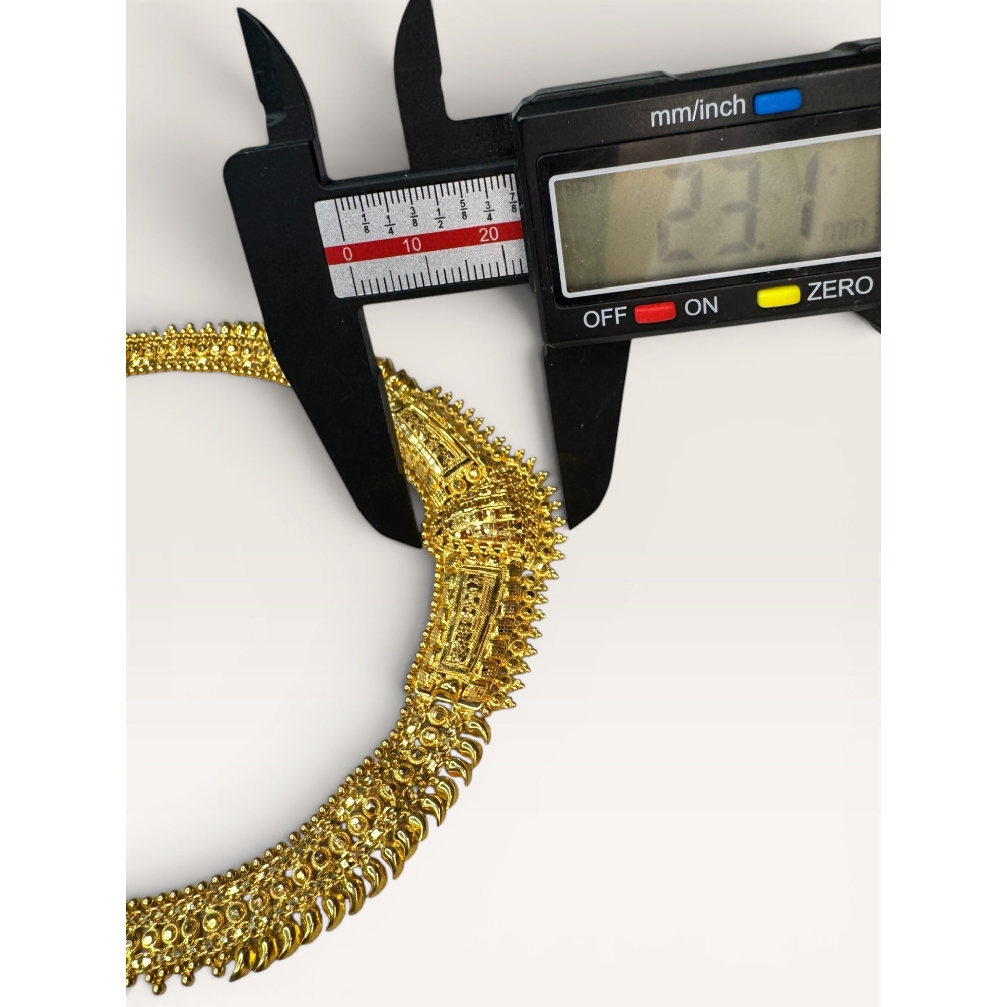 22K Gold Indian Choker Necklace KDM Adjustable Dori 21.73g Traditional Bridal