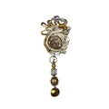 Unsigned Brooch Mixed Media Dichroic Glass Bead Dangle Handmade Artisan